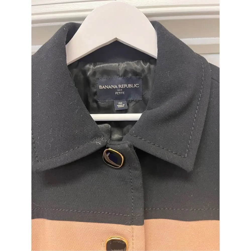 Banana Republic Black & Tan Colorblock Blazer sz PM